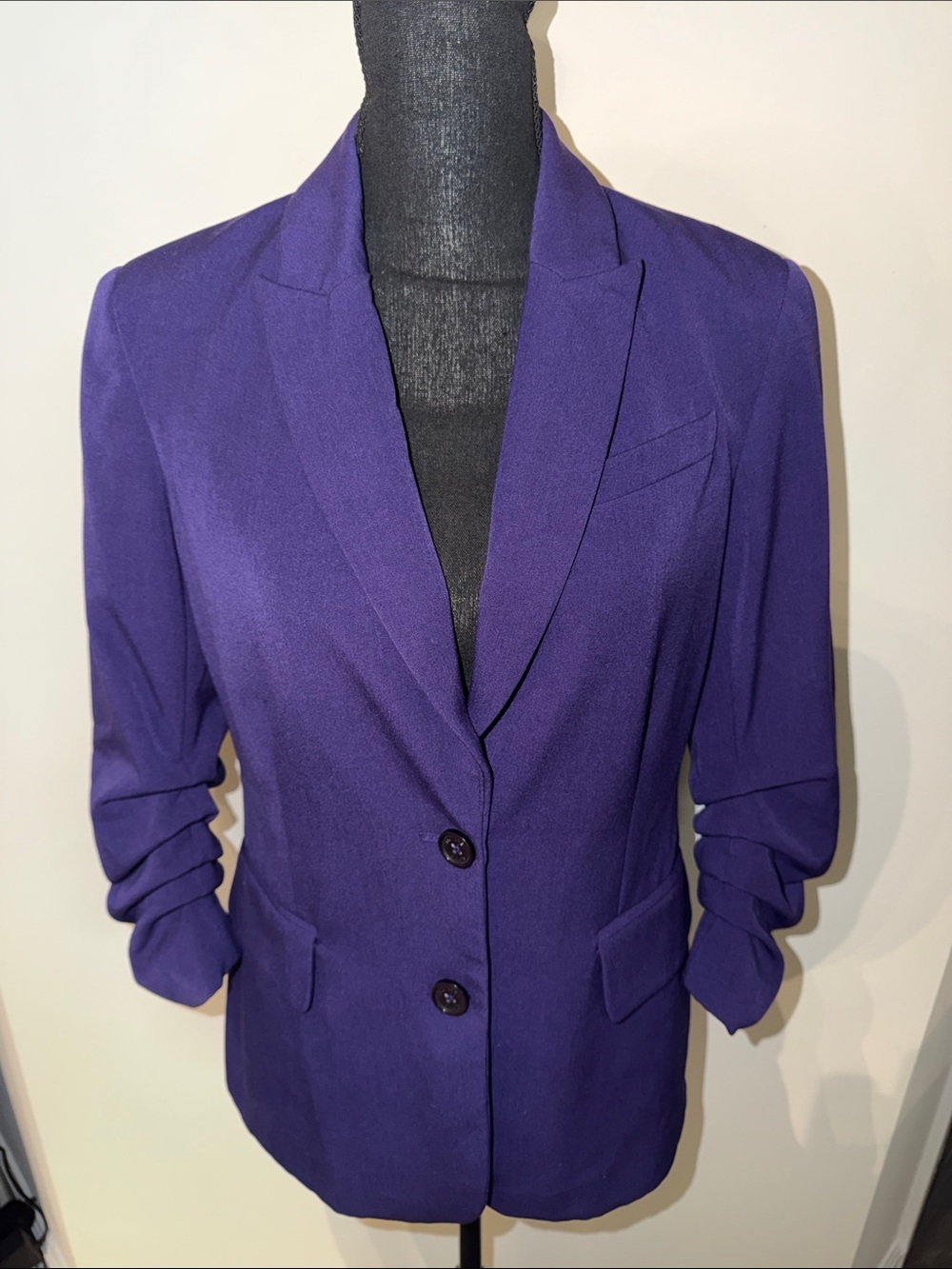 MICHAEL Michael Kors Purple Scrunched Sleeve Blazer Size 4 EUC